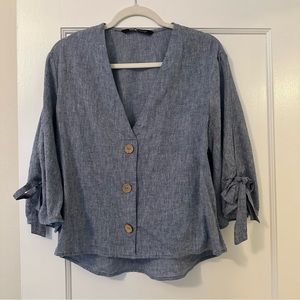 Zara Tie Sleeve Top